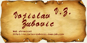 Vojislav Zubović vizit kartica